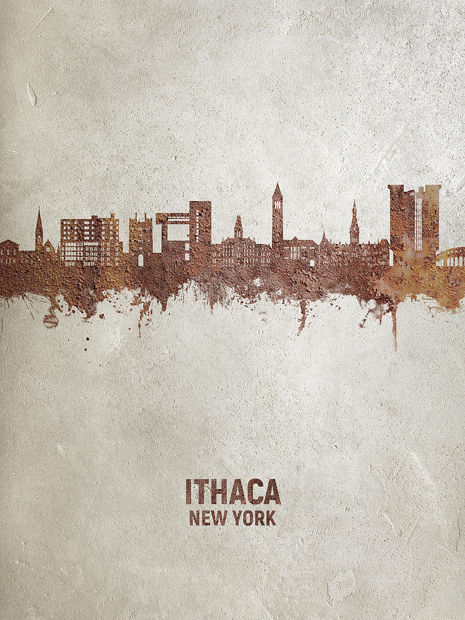 Ithaca New York Skyline #45 Digital Art by Michael Tompsett