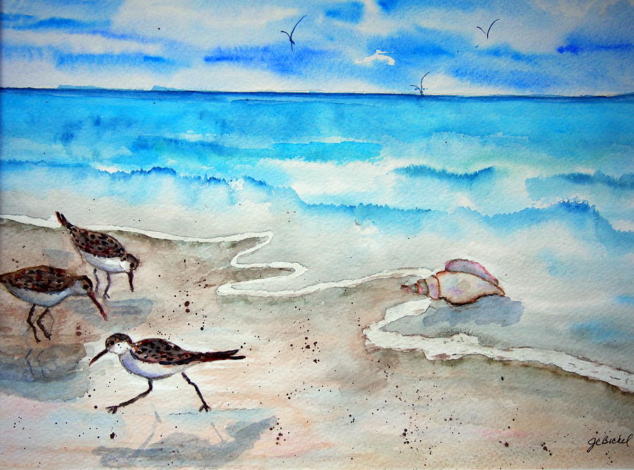 Its a beach day Painting by Jacquelin Bickel