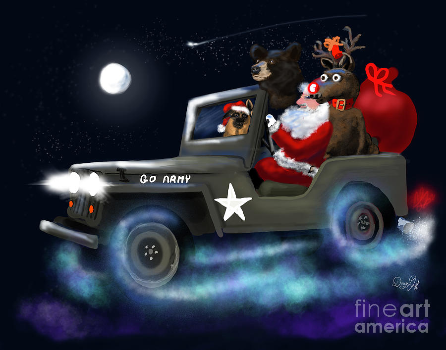 Its a Jeep Christmas Digital Art by Doug Gist