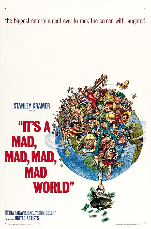 Mickey Rooney Mixed Media - Its a Mad, Mad, Mad, Mad World, 1963 - art by Jack Davis by Movie World Posters