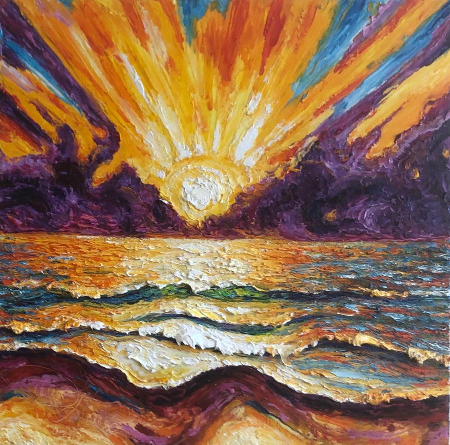 Its a New Day Beach Sunrise Painting by Paris Wyatt Llanso
