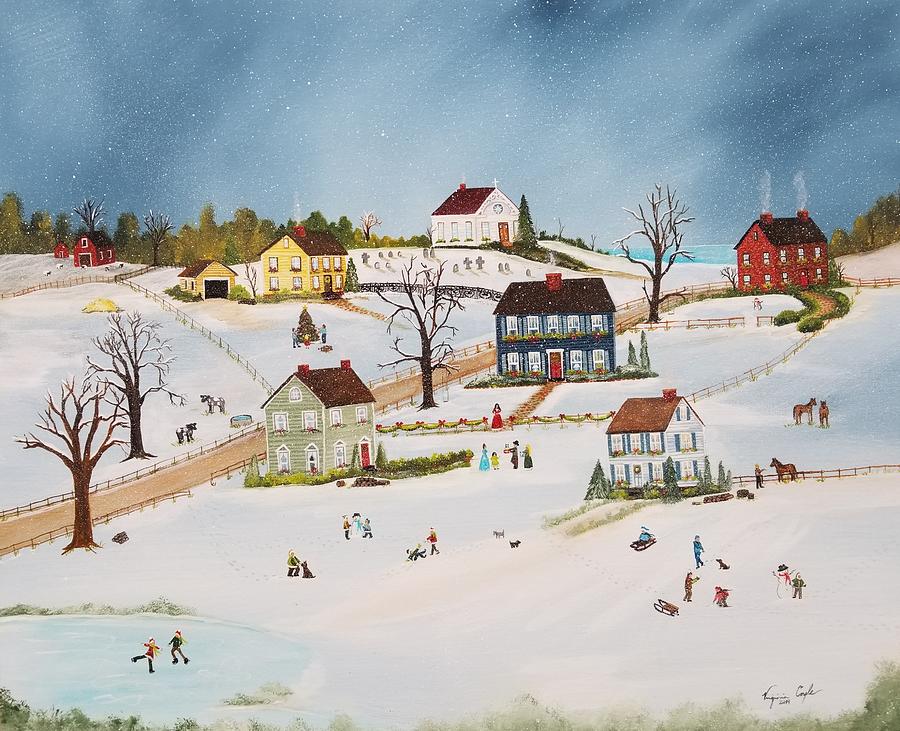 Its Beginning to Look  a Lot  Like  Christmas  Painting by Virginia Coyle
