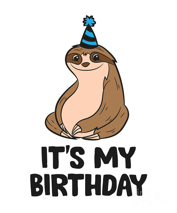 Its My Birthday Cute Sloth Birthday Party Love Sloths Tapestry ...