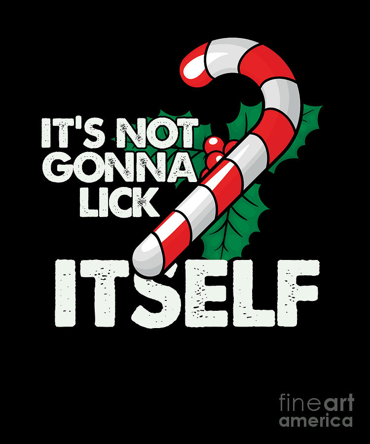 It's Not Gonna Lick Itself Candy Cane Slim Can Coolie (Red) 