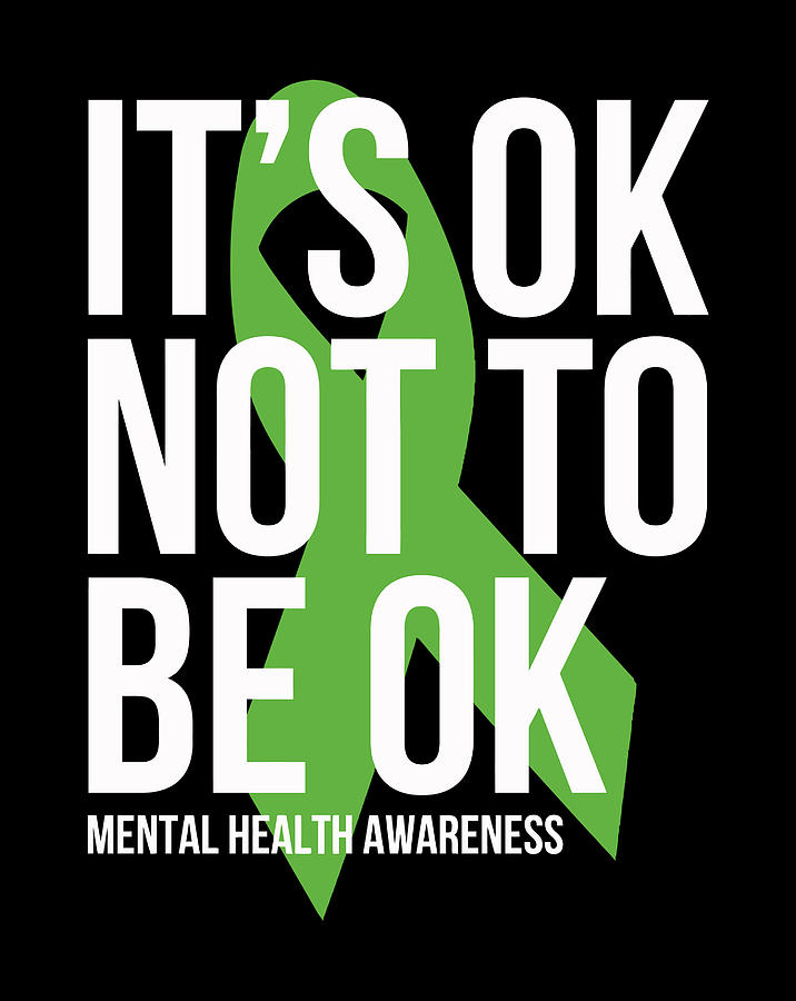 Its Ok Not To Be Ok Mental Health Awareness Ribbon L Sleeve Digital 
