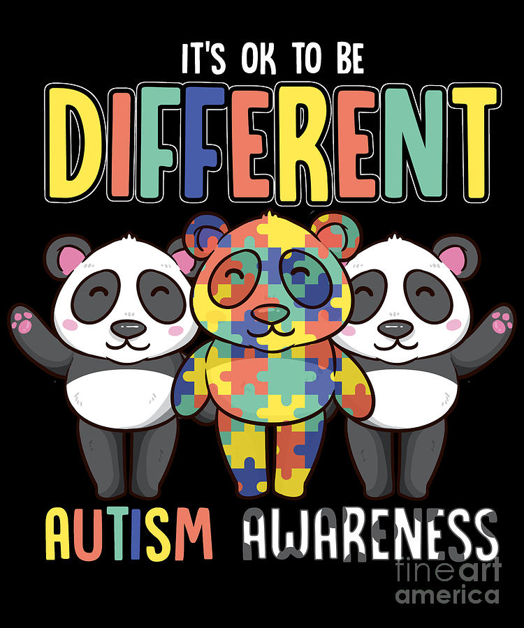 Its OK To Be Different Autism Awareness Panda Digital Art by The ...