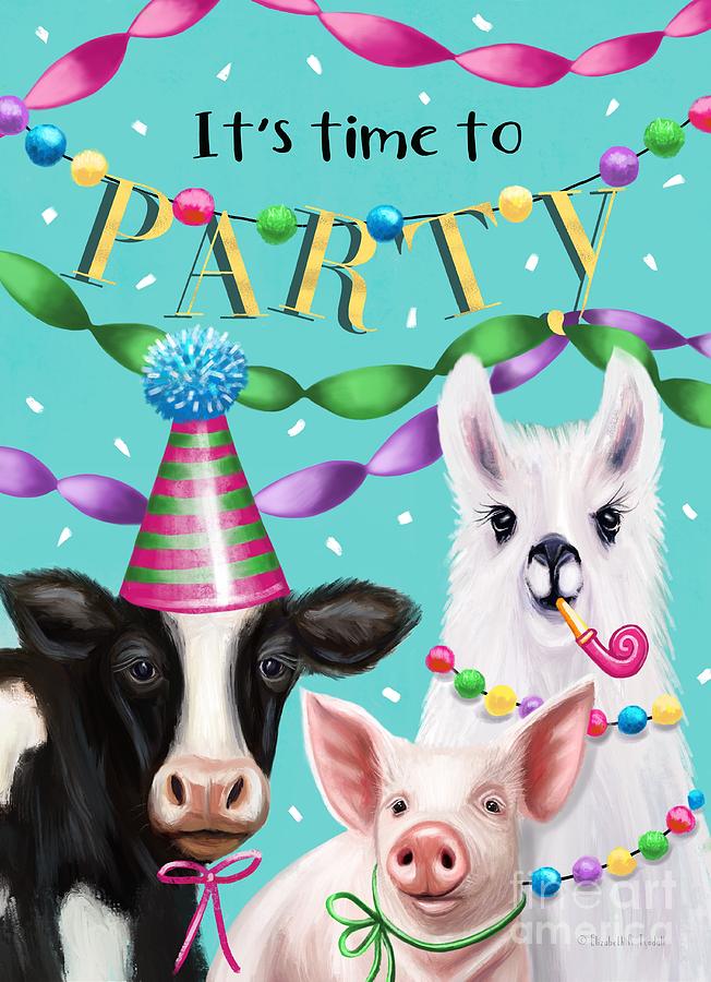 Its Time to Party Painting by Elizabeth Robinette Tyndall