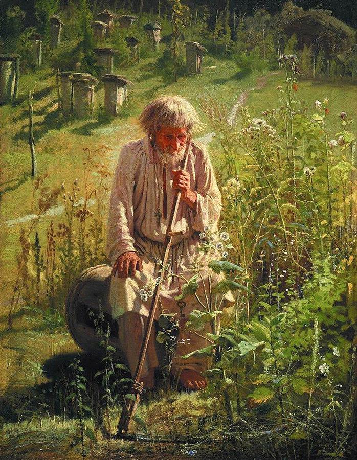 Ivan Kramskoi - Beekeeper Painting by Les Classics