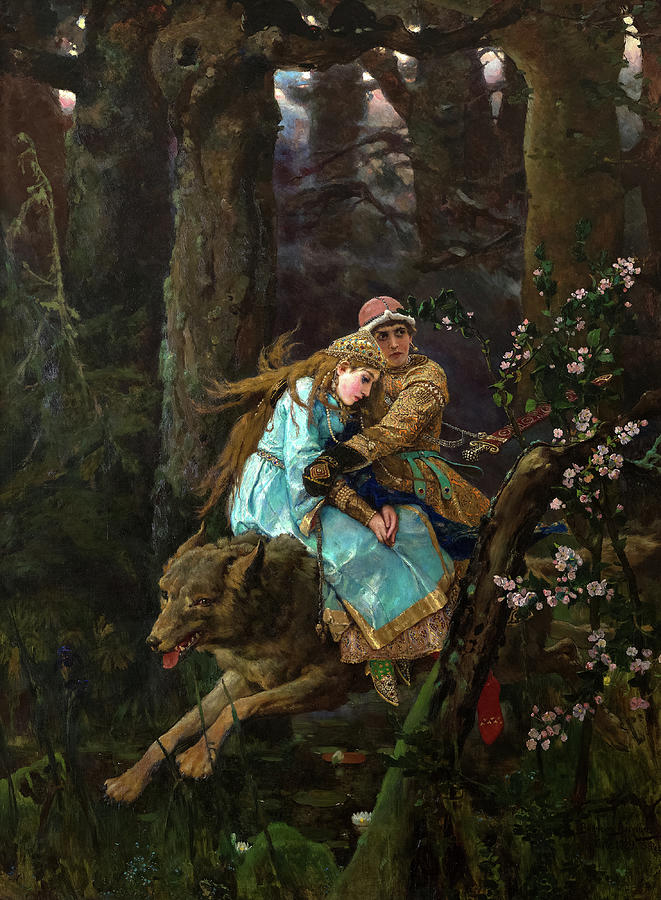 Tree Painting - Ivan Tsarevich riding the Gray Wolf, 1889 by Viktor Vasnetsov