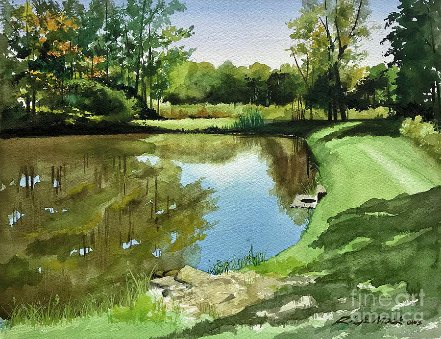 Ivans Pond Painting by Rick Mock
