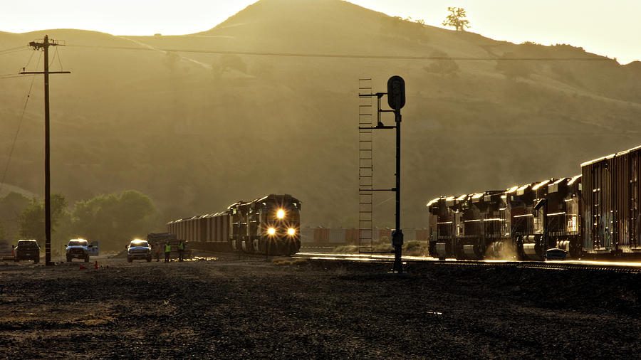 Ive Been Working on the Railroad -- BNSF and Union Pacific Trains in Caliente, California Photograph by Darin Volpe