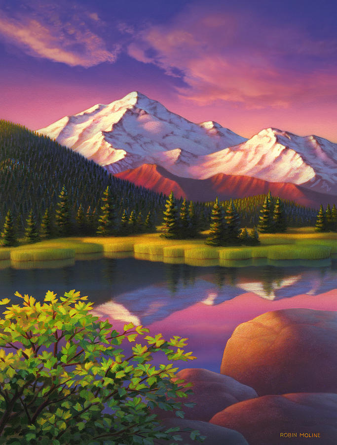 Ivory Mountain Painting by Robin Moline