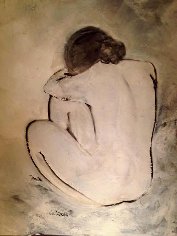 Ivory Nude Painting by Jan Moore