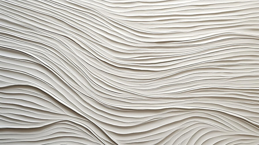 Ivory Ripples - Modern Art with Textured Flow Painting by Lourry Legarde