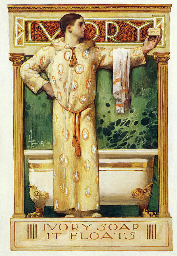 Vintage Painting - Ivory Soap it Floats, Ivory Magazine, 1900 by Joseph Christian Leyendecker