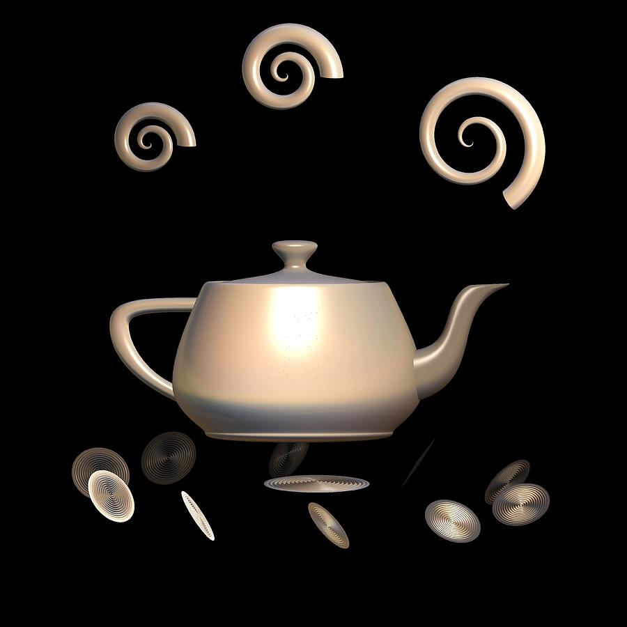 Ivory Teapot Swirls Digital Art by Yolanda Caporn