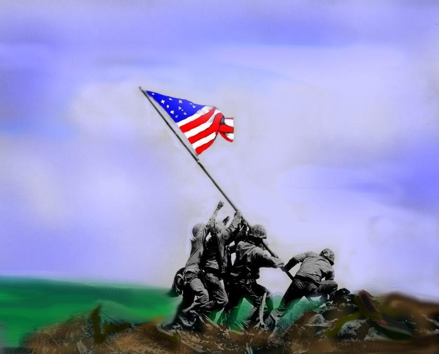 Iwo Jima Colorized Photo Digital Art by Peter Nowell - Pixels