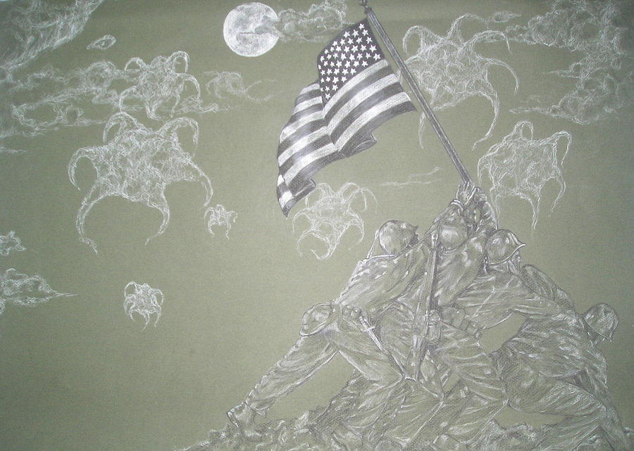 Iwo Jima Drawing - Iwo Jima by S Taylor