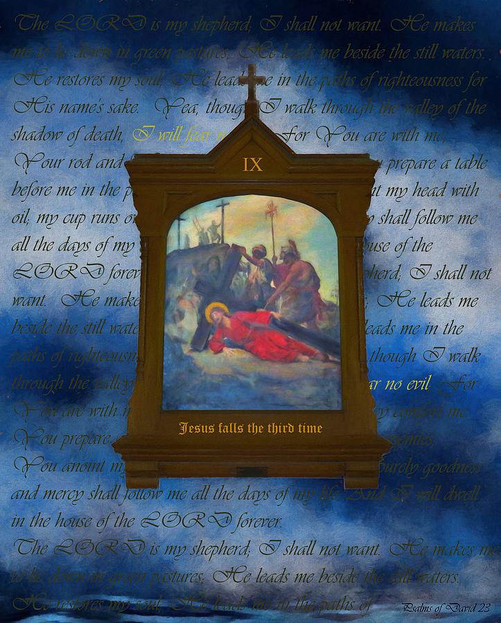 IX Jesus Falls The Third Time Digital Art by Joan Stratton