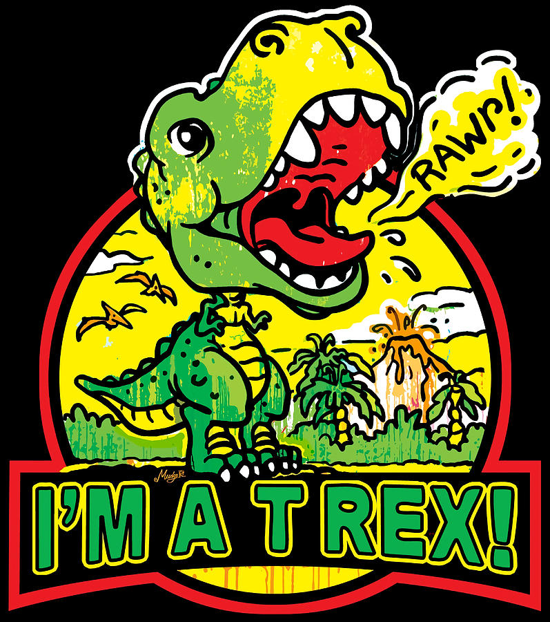 Ix27m a T Rex Dinosaur Poster tumblr Painting by Parker Jasmine - Fine ...