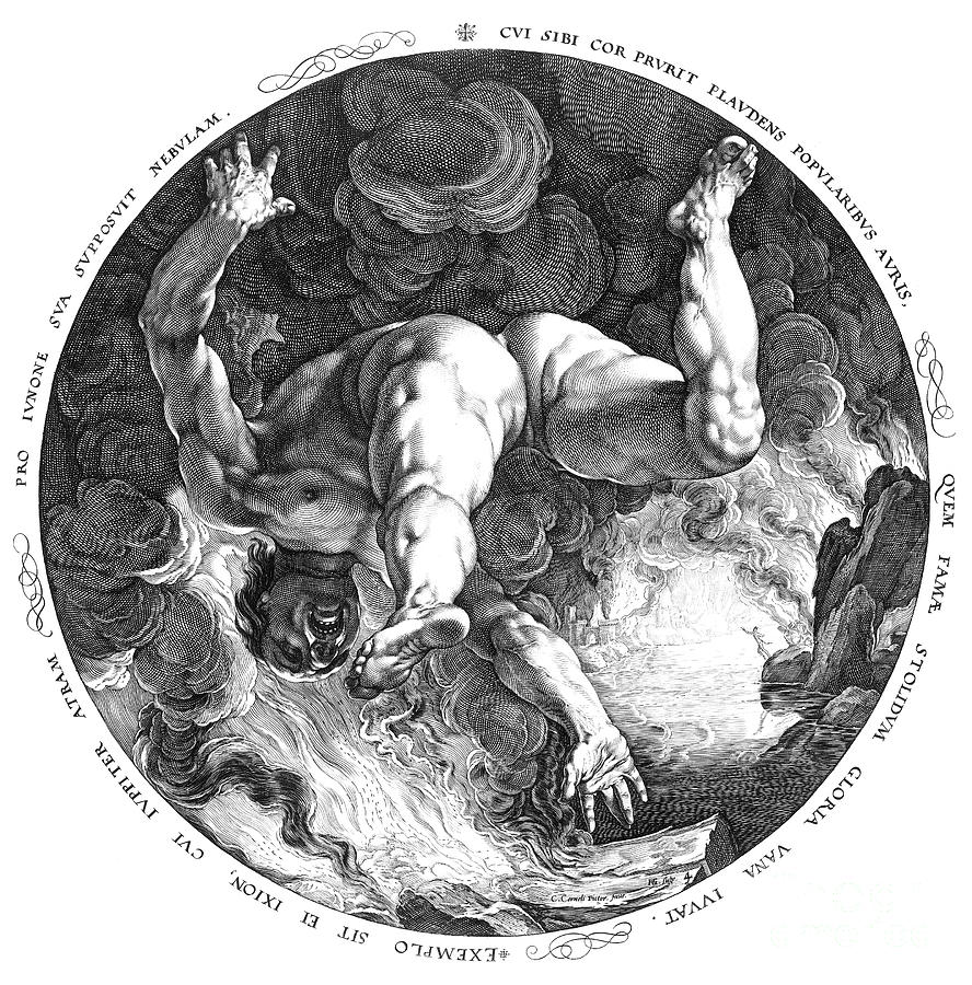 Ixion, 1588 Drawing by Hendrick Goltzius