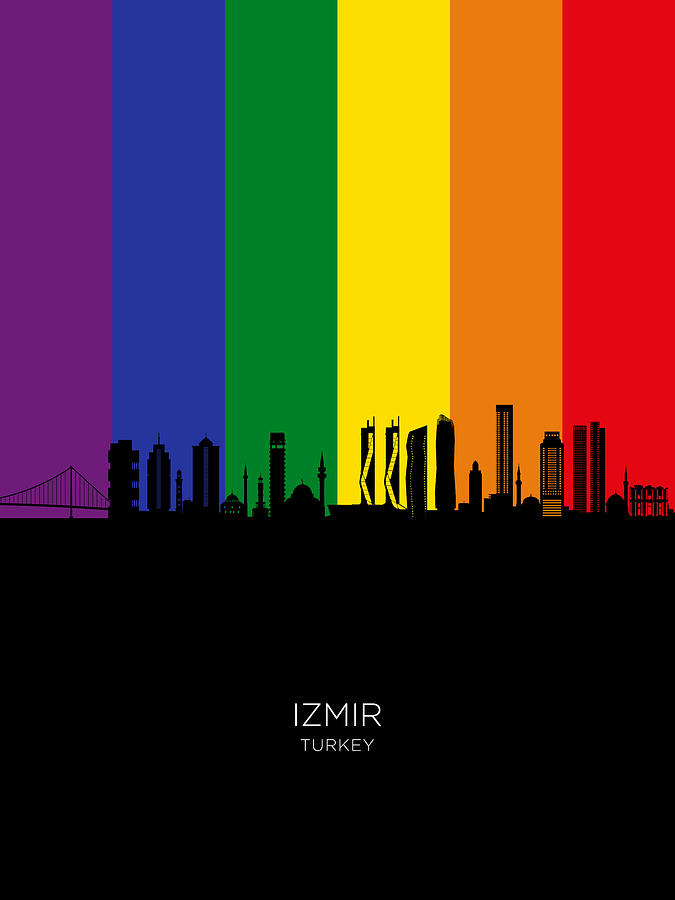 Izmir Turkey Skyline #02 Digital Art by Michael Tompsett