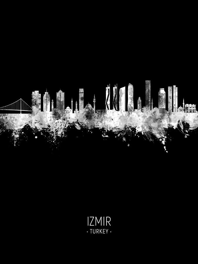 Izmir Turkey Skyline #08 Digital Art by Michael Tompsett