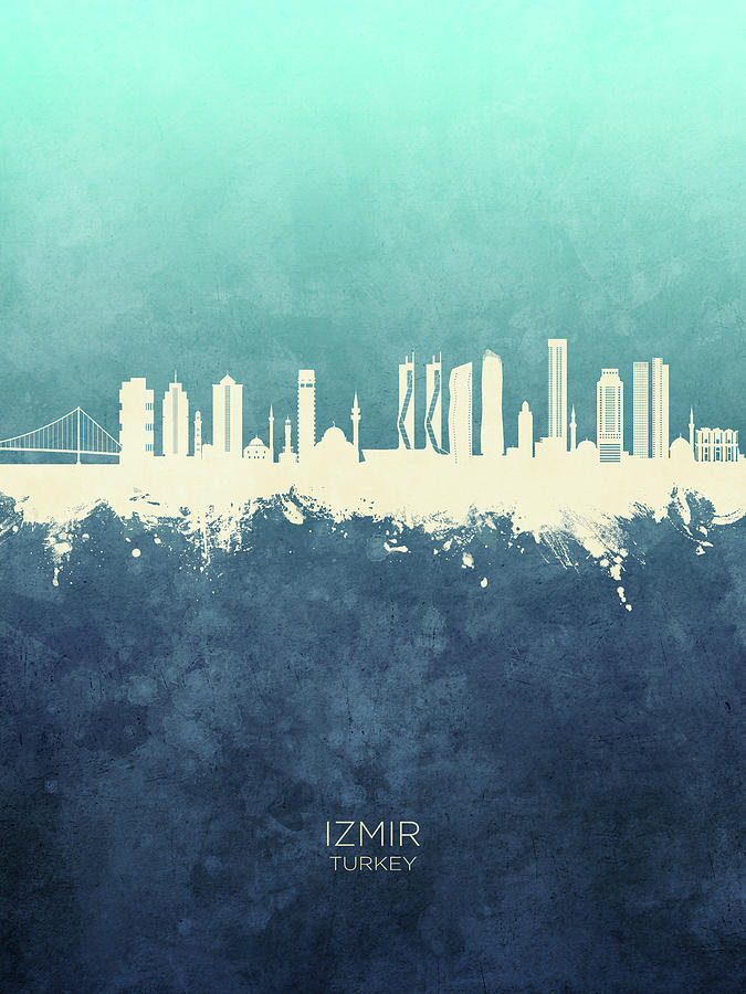 Izmir Turkey Skyline #16 Digital Art by Michael Tompsett