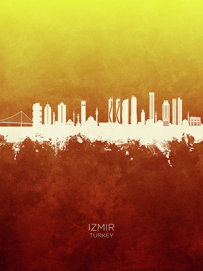 Izmir Turkey Skyline #18 Digital Art by Michael Tompsett