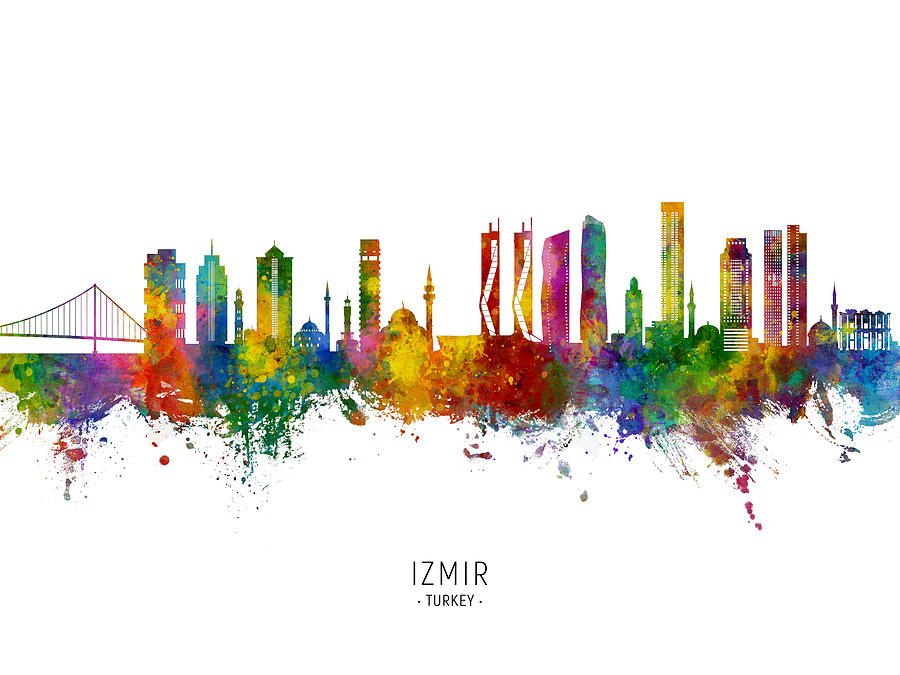 Izmir Turkey Skyline #81 Digital Art by Michael Tompsett