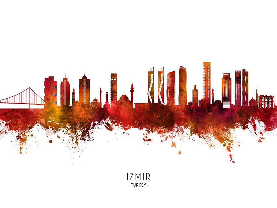 Izmir Turkey Skyline #91 Digital Art by Michael Tompsett