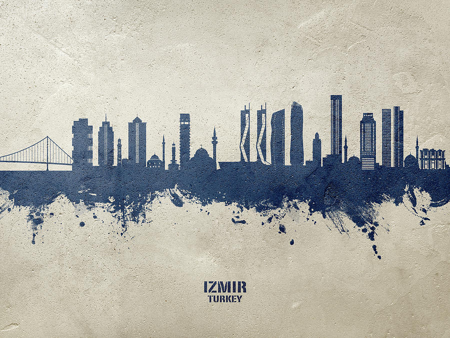 Izmir Turkey Skyline #92 Digital Art by Michael Tompsett