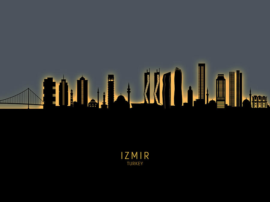 Izmir Turkey Skyline #94 Digital Art by Michael Tompsett