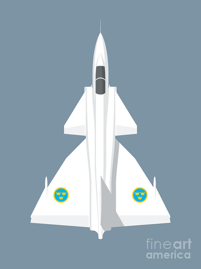 Viggen Digital Art - J37 Viggen Jet Aircraft - Slate by Organic Synthesis Viggen Digital Art - J37 Viggen Jet Aircraft - Slate by Organic Synthesis