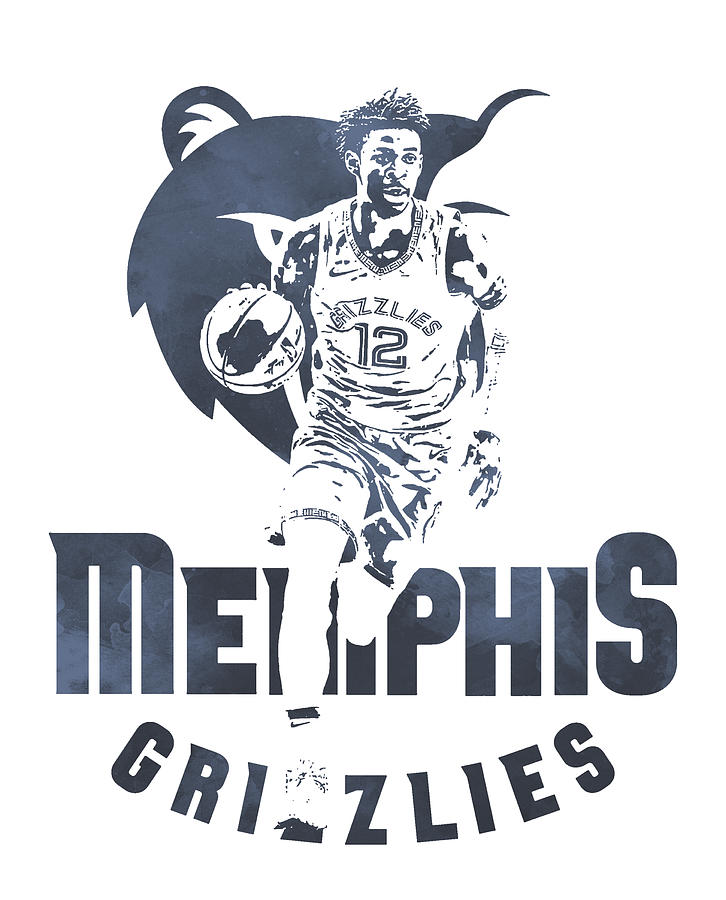 Ja Morant Memphis Grizzlies Cartoon Art 1 by Joe Hamilton