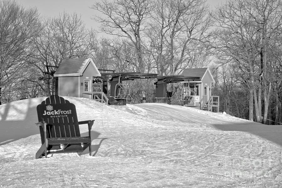 Jack Frost Ski Resort Summit Black And White Photograph by Adam Jewell