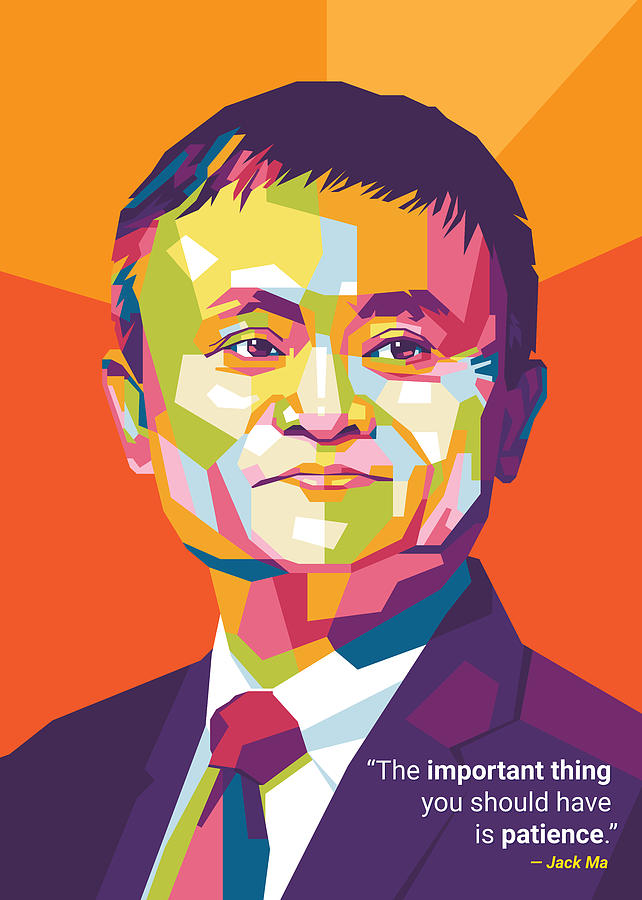Portrait Digital Art - Jack Ma Alibaba by Gilang Bogy