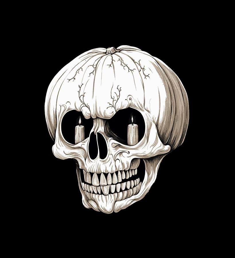 Halloween Drawing - Jack O Lantern Cranium Halloween Gothic v1 by Taiche Acrylic Art