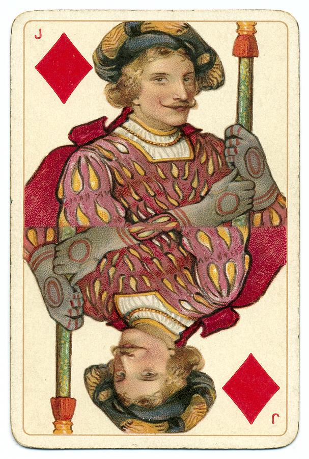 Jack of Diamonds original Shakespeare vintage Dondorf playing card Photograph by Whiteway