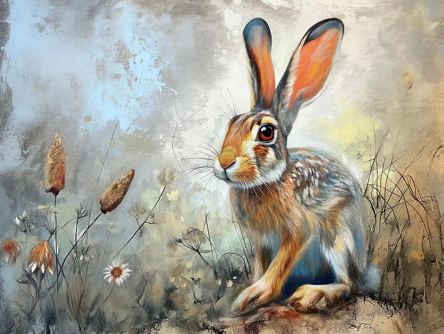 Rabbit Mixed Media - Jack Rabbit by Lisa S Baker