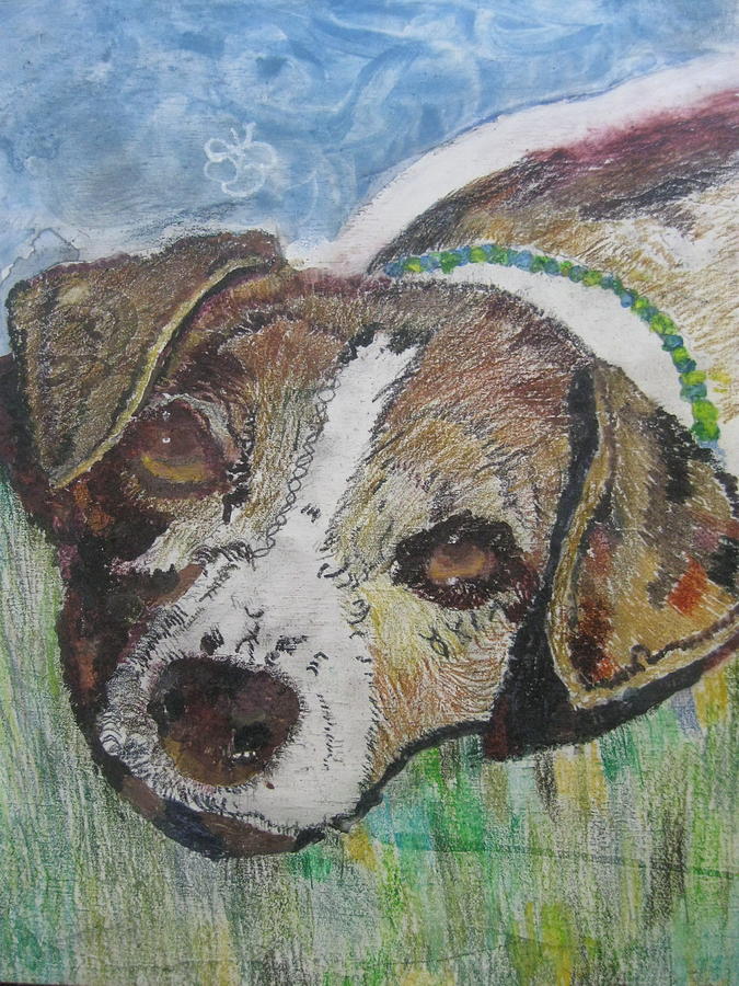 Jack Russel dog named Dexter Painting by AJ Brown