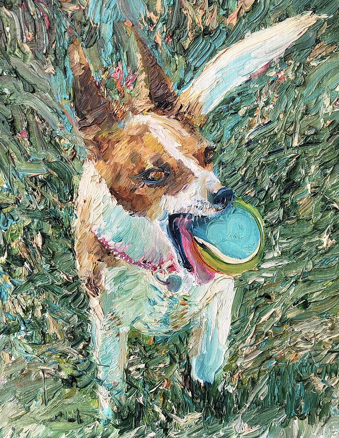 Jack Russell Playing Painting by Fabrizio Cassetta