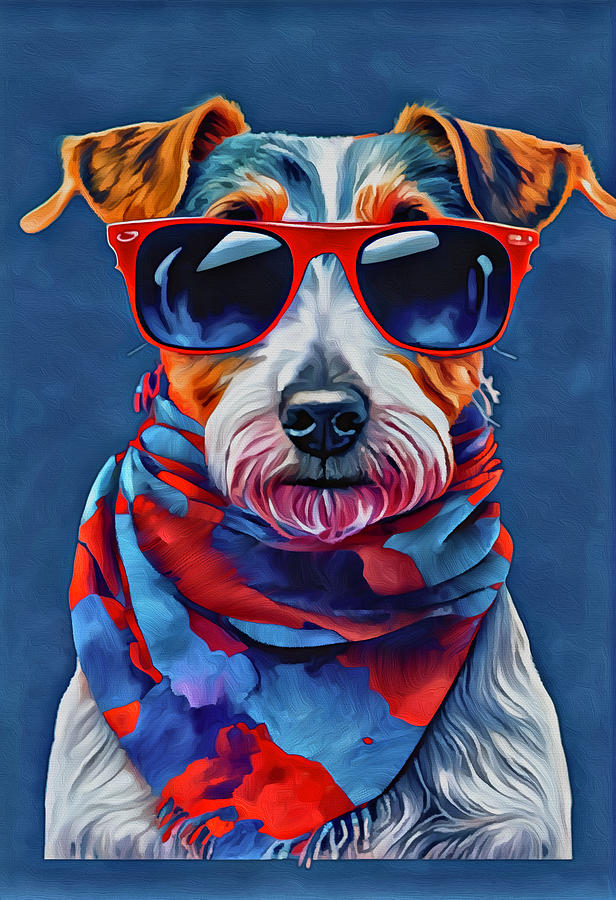 Jack Russell Terrier Looking Cool Mixed Media by Ann Leech