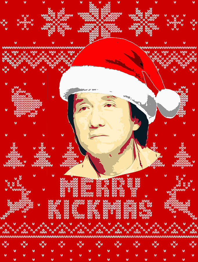 Santa Digital Art - Jackie Chan Merry Kickmas by Filip Schpindel Santa Digital Art - Jackie Chan Merry Kickmas by Filip Schpindel