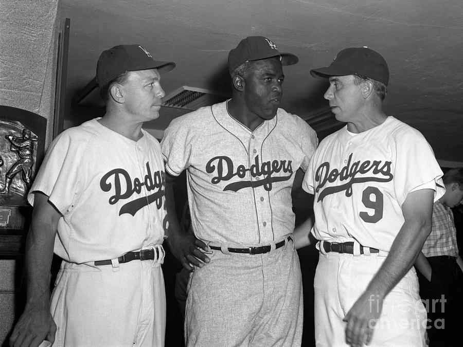 Jackie Robinson and Pee Wee Reese Photograph by Olen Collection