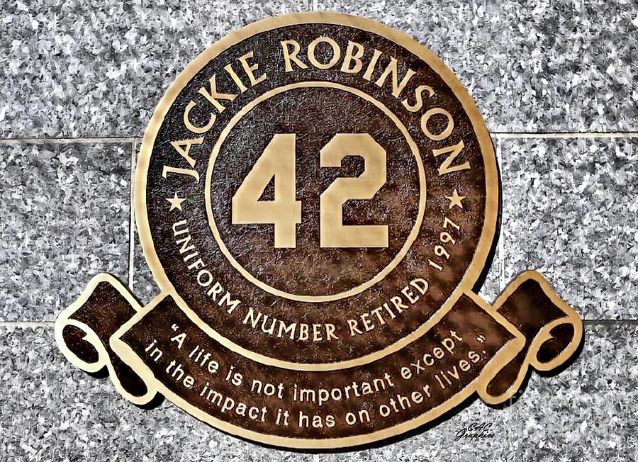 Jackie Robinson Plaque Painting by CAC Graphics