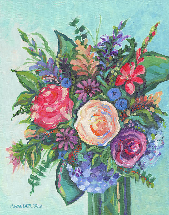 Jackies Vase Painting by Carol Wander