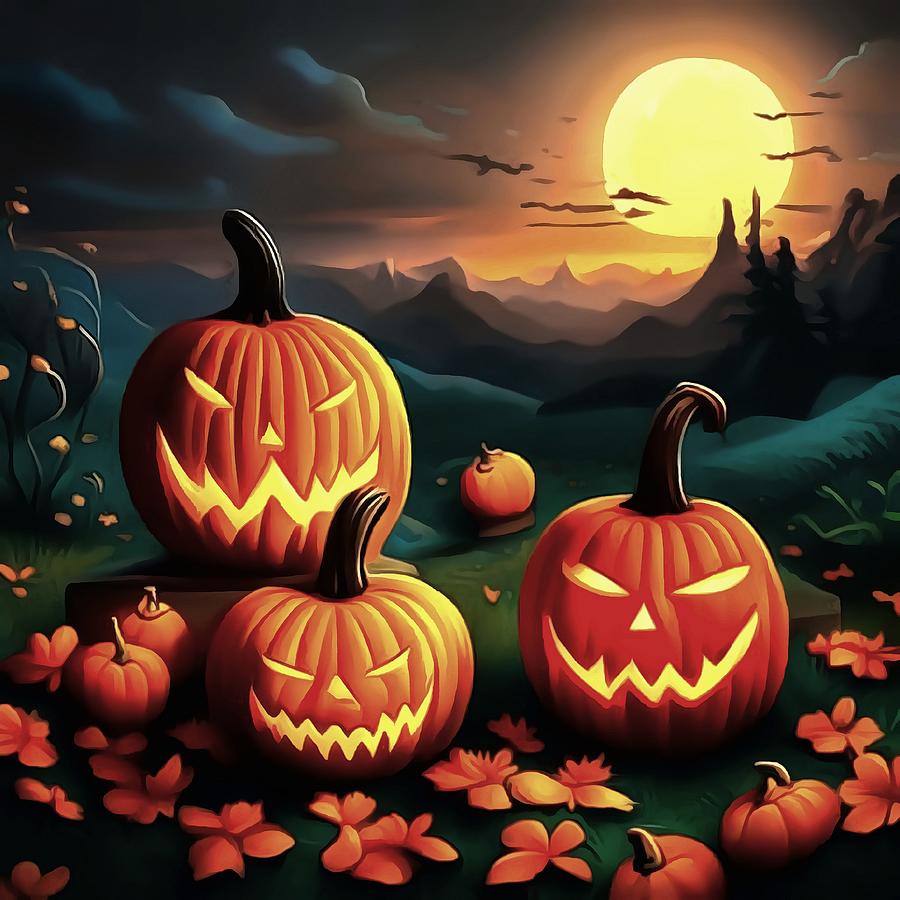 Jackolantern Halloween Painting by Taiche Acrylic Art