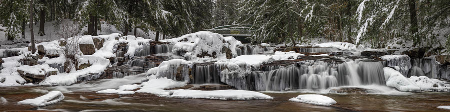 Jackson Falls Winter Panorama Photograph by White Mountain Images