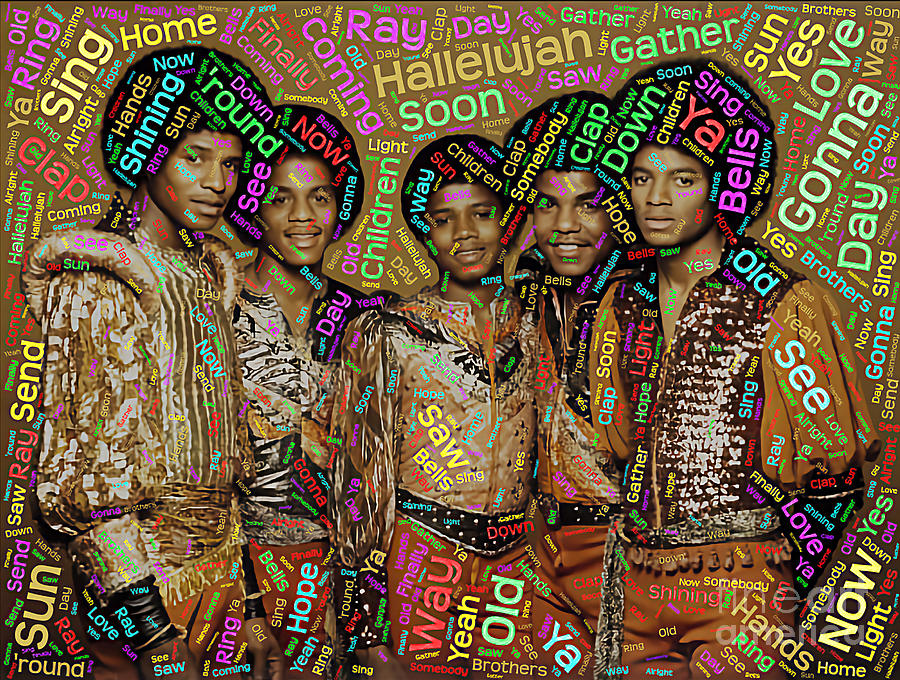 Jackson Five text art typography portrait Digital Art by Christina F ...